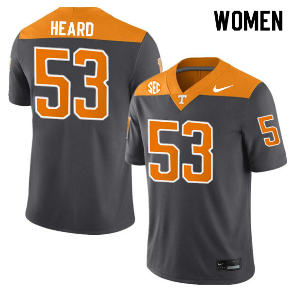 Women #53 Lance Heard Tennessee Volunteers College Football Jerseys Stitched-Anthracite